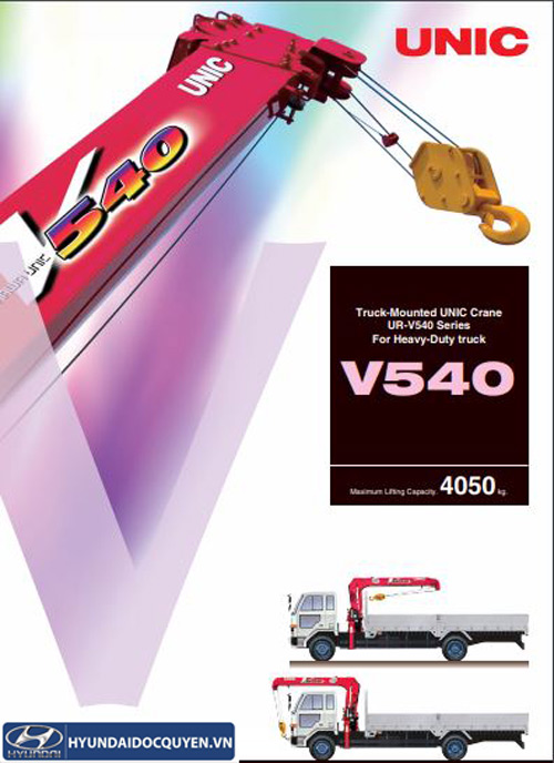 Thông số kỹ thuật cẩu Unic 4 tấn UR V 540