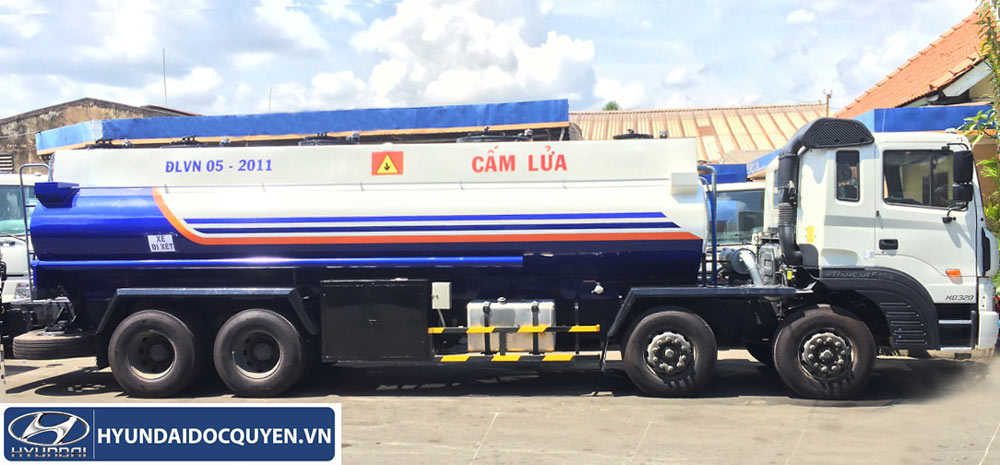 Xe Hyundai HD320 Đóng Bồn Nhôm Chở Xăng Dầu 24 Khối