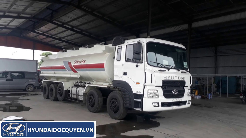 Xe Hyundai HD360 5 Chân Đóng Bồn Nhôm Xăng Dầu 28 Khối